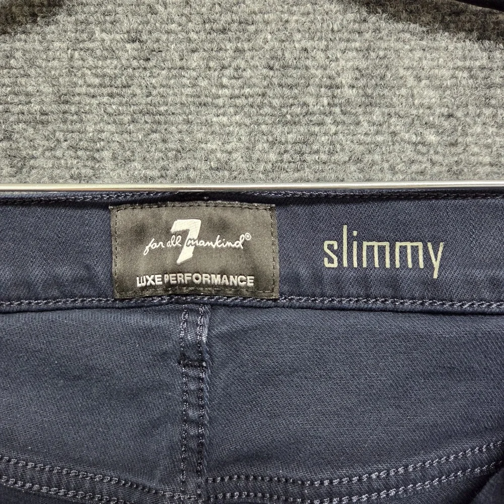 7 For All Mankind Slimmy Jeans Mens 32x29 Navy Blue Luxe Performance Denim